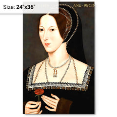 Anne Boleyn metal print on a plain backdrop in size 24"x36".