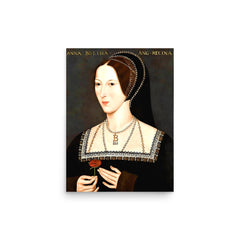 Anne Boleyn poster on a plain backdrop in size 12"x16".