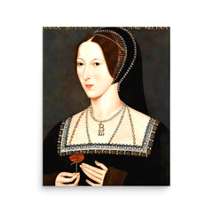 Anne Boleyn poster on a plain backdrop in size 16"x20".