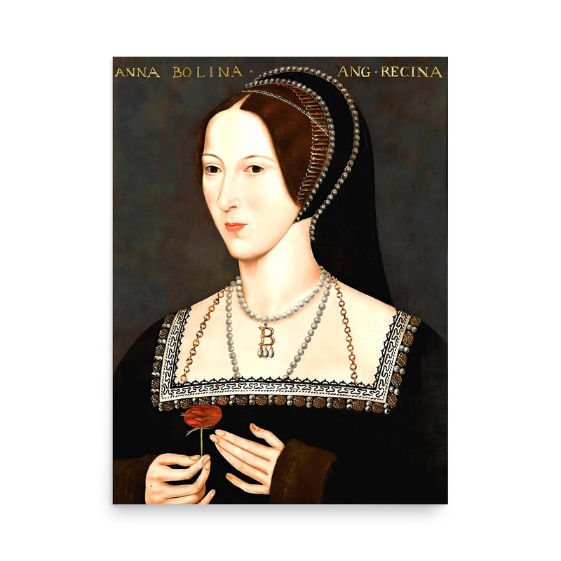 Anne Boleyn poster on a plain backdrop in size 18