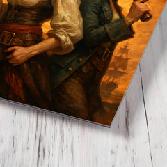 Anne Bonny and Mary Read back to back metal print mockup