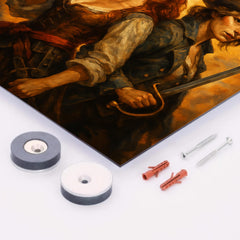 Anne Bonny and Mary Read back to back metal print mockup