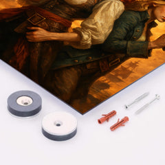 Anne Bonny and Mary Read back to back metal print mockup