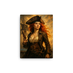Anne Bonny canvas print on a plain backdrop in size 12"x16".