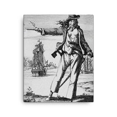 Anne Bonny canvas print on a plain backdrop in size 16"x20".