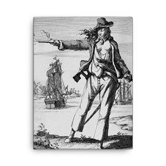Anne Bonny canvas print on a plain backdrop in size 18"x24".