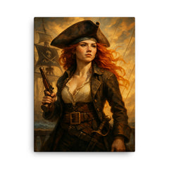 Anne Bonny canvas print on a plain backdrop in size 18"x24".