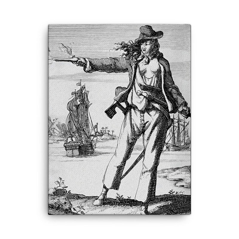 Anne Bonny canvas print on a plain backdrop in size 18