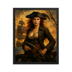 Anne Bonny framed print on a plain backdrop in size 16"x20".