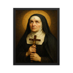 Anne Catherine Emmerich framed print on a plain backdrop in size 16"x20".