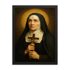 Anne Catherine Emmerich framed print on a plain backdrop in size 18"x24".