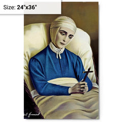 Anne Catherine Emmerich metal print on a plain backdrop in size 24"x36".