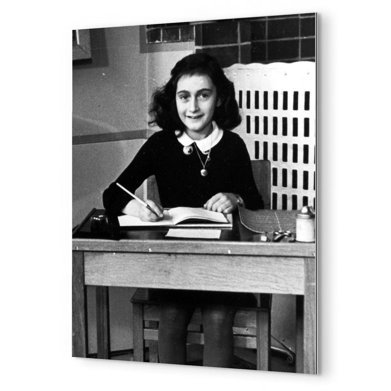 Anne Frank in School metal print mockup