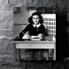 Anne Frank in School metal print mockup
