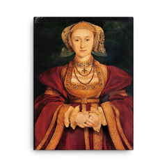Anne of Cleves canvas print on a plain backdrop in size 18"x24".