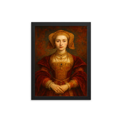 Anne of Cleves framed print on a plain backdrop in size 12"x16".