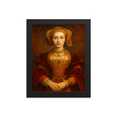 Anne of Cleves framed print on a plain backdrop in size 8"x10".