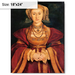 Anne of Cleves metal print on a plain backdrop in size 18"x24".