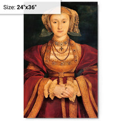 Anne of Cleves metal print on a plain backdrop in size 24"x36".