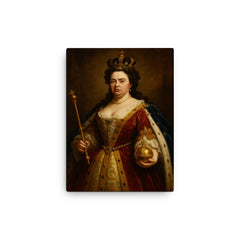 Anne Queen of Great Britain canvas print on a plain backdrop in size 12"x16".