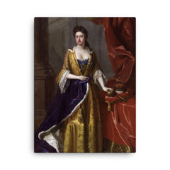 Anne Queen of Great Britain canvas print on a plain backdrop in size 18"x24".