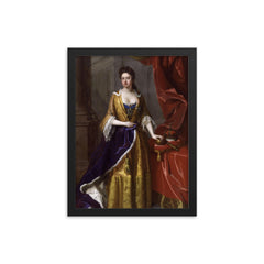 Anne Queen of Great Britain framed print on a plain backdrop in size 12"x16".