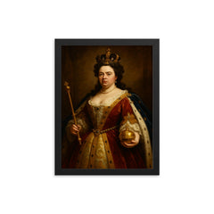 Anne Queen of Great Britain framed print on a plain backdrop in size 12"x16".