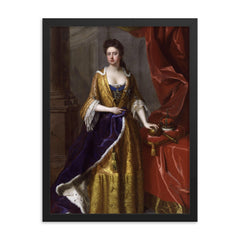 Anne Queen of Great Britain framed print on a plain backdrop in size 18"x24".
