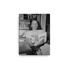 Anne Sexton canvas print on a plain backdrop in size 12"x16".