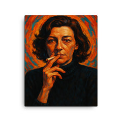 Anne Sexton canvas print on a plain backdrop in size 16"x20".