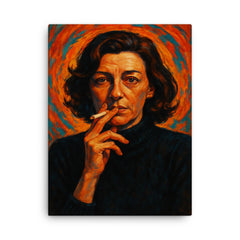 Anne Sexton canvas print on a plain backdrop in size 18"x24".