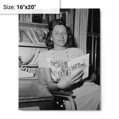 Anne Sexton metal print on a plain backdrop in size 16"x20".