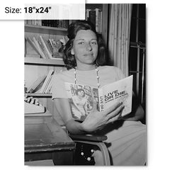 Anne Sexton metal print on a plain backdrop in size 18"x24".