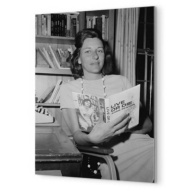 Anne Sexton metal print mockup