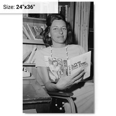 Anne Sexton metal print on a plain backdrop in size 24"x36".