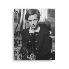 Annemarie Schwarzenbach canvas print on a plain backdrop in size 16"x20".