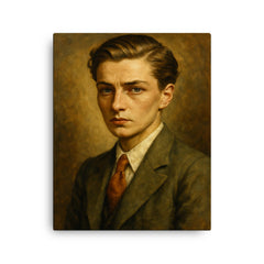Annemarie Schwarzenbach canvas print on a plain backdrop in size 16"x20".