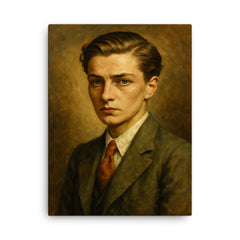 Annemarie Schwarzenbach canvas print on a plain backdrop in size 18"x24".