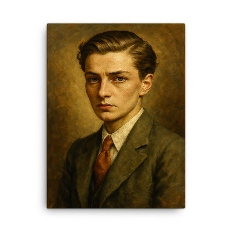 Annemarie Schwarzenbach canvas print on a plain backdrop in size 18