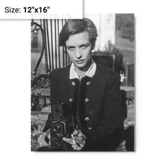 Annemarie Schwarzenbach metal print on a plain backdrop in size 12"x16".
