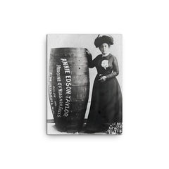 Annie Edson Taylor canvas print on a plain backdrop in size 12"x16".