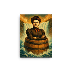 Annie Edson Taylor canvas print on a plain backdrop in size 12"x16".