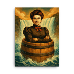 Annie Edson Taylor canvas print on a plain backdrop in size 18"x24".