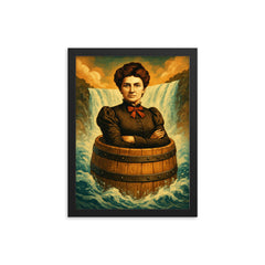 Annie Edson Taylor framed print on a plain backdrop in size 12"x16".