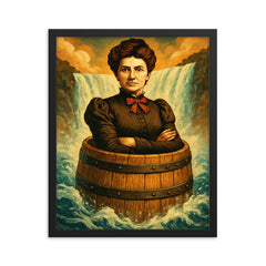 Annie Edson Taylor framed print on a plain backdrop in size 16"x20".