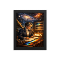 Annie Jump Cannon classifying stellar spectra framed print on a plain backdrop in size 8"x10".