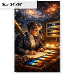 Annie Jump Cannon classifying stellar spectra metal print on a plain backdrop in size 24"x36".