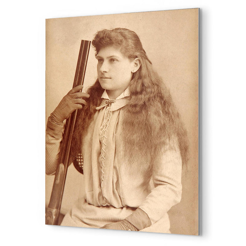 Annie Oakley metal print mockup