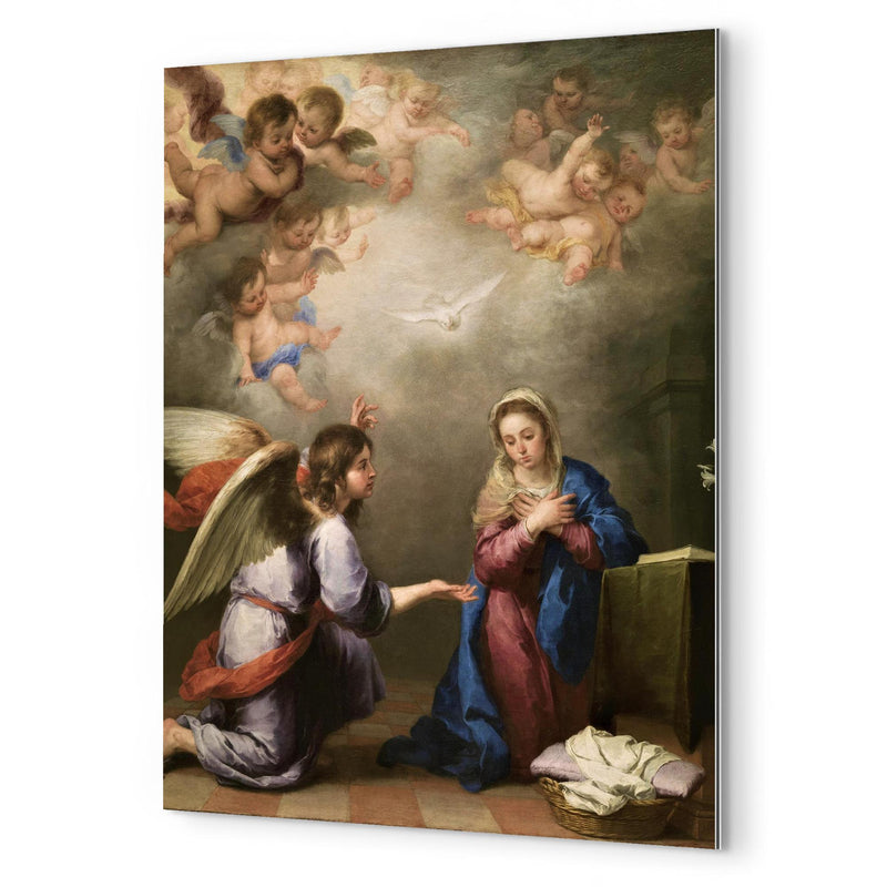 Annunciation by Bartolome Esteban Murillo metal print mockup