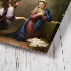 Annunciation by Bartolome Esteban Murillo metal print mockup